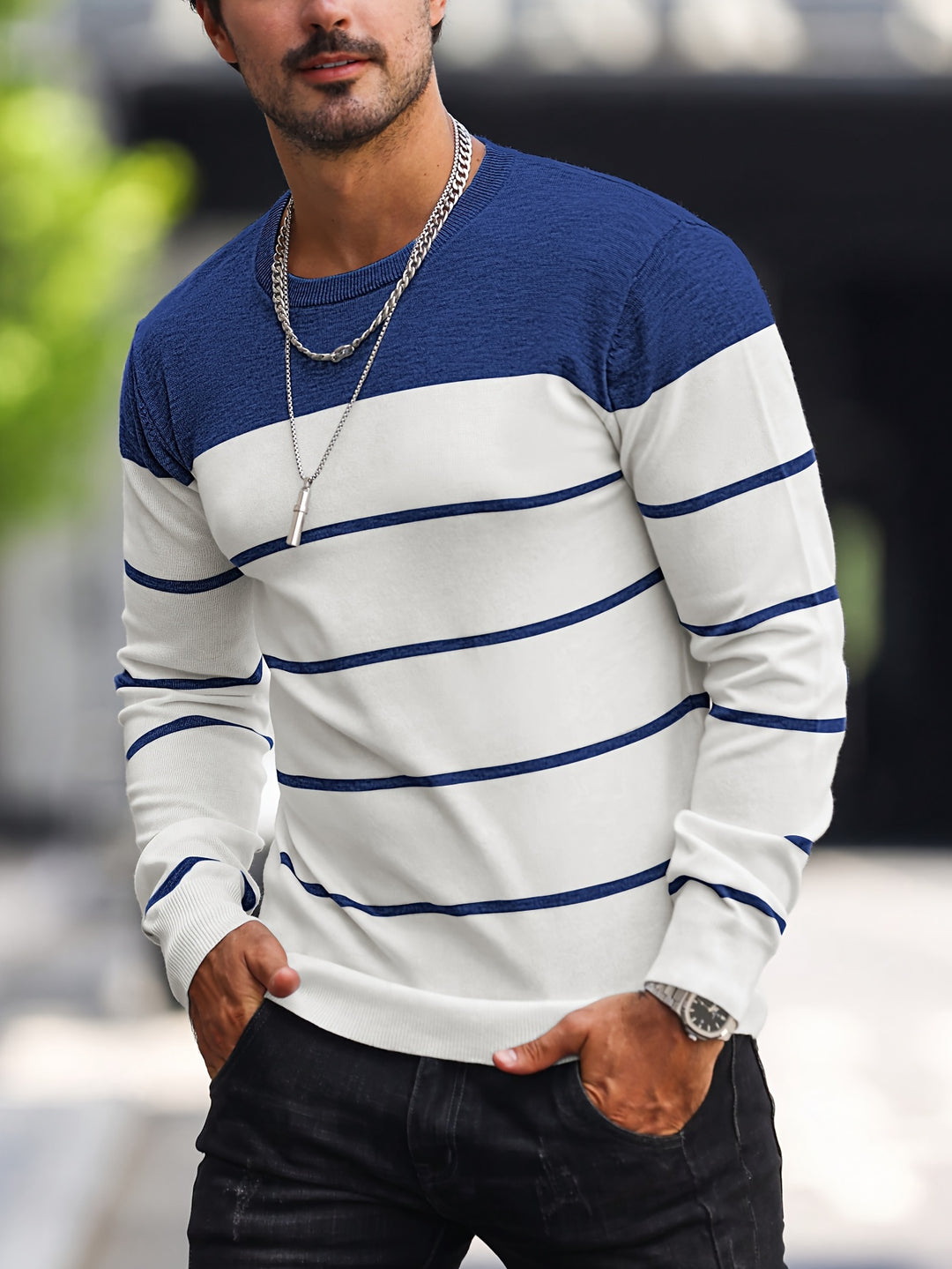 Harvey | Striped Crew Neck Sweater