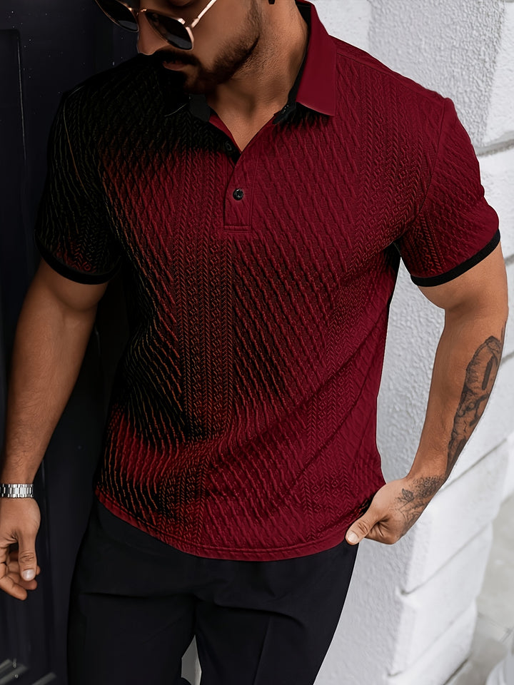 Knox | Men's Jacquard Colour-Block Polo