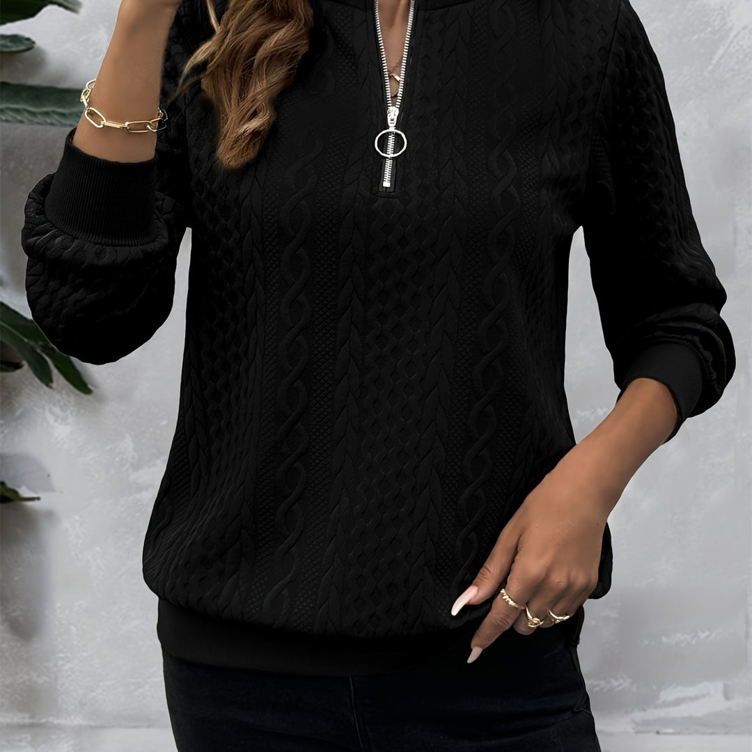 Corinne | Textured Half-Zip Sweatshirt