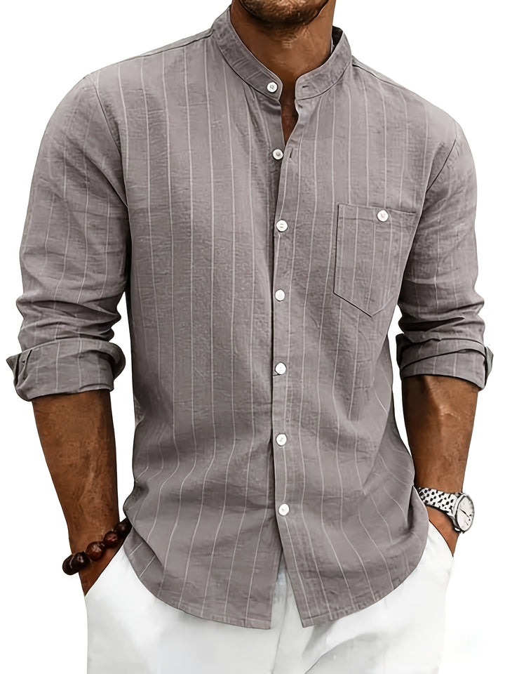 Auden | Men's Retro Striped Linen Shirt