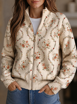 Ainsley | Floral Stand-Collar Zip Jacket