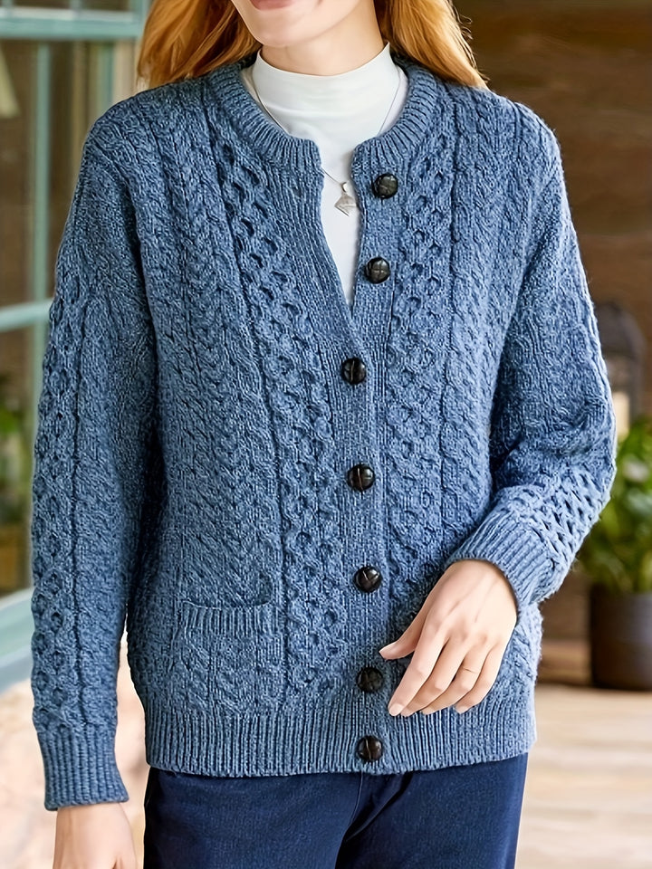 Delphine | Cable-Knit Button Cardigan