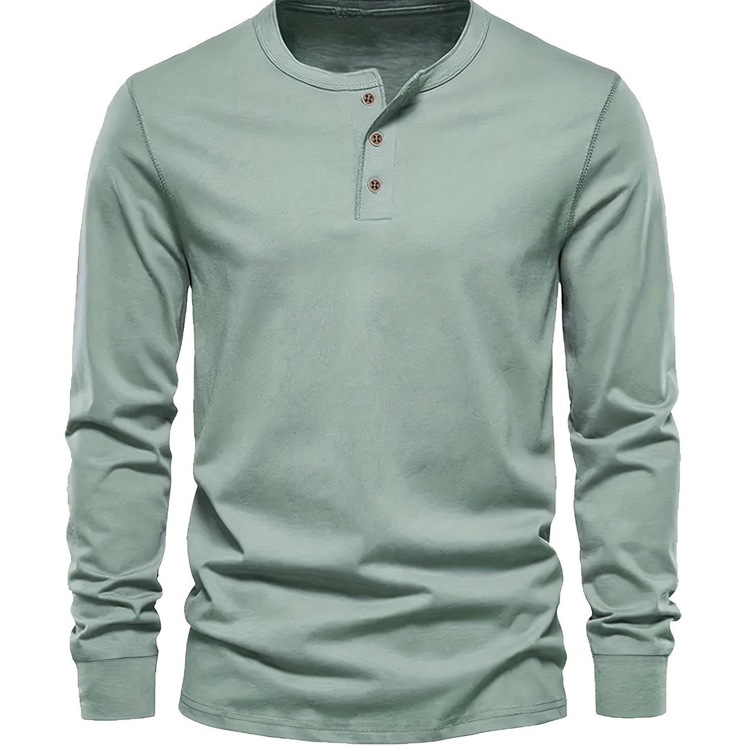 Seth | Men's Long Sleeve Cotton Henley