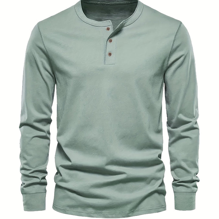 Seth | Men's Long Sleeve Cotton Henley