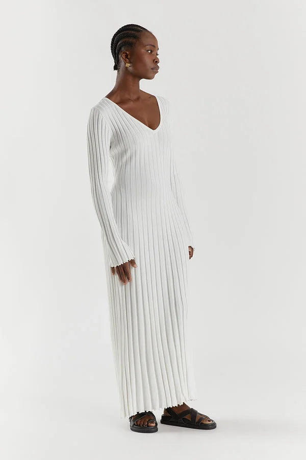 Freya | Elegant Ribbed Midi Dress