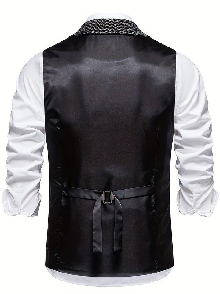 Edmund | Herringbone Single-Breasted Vest
