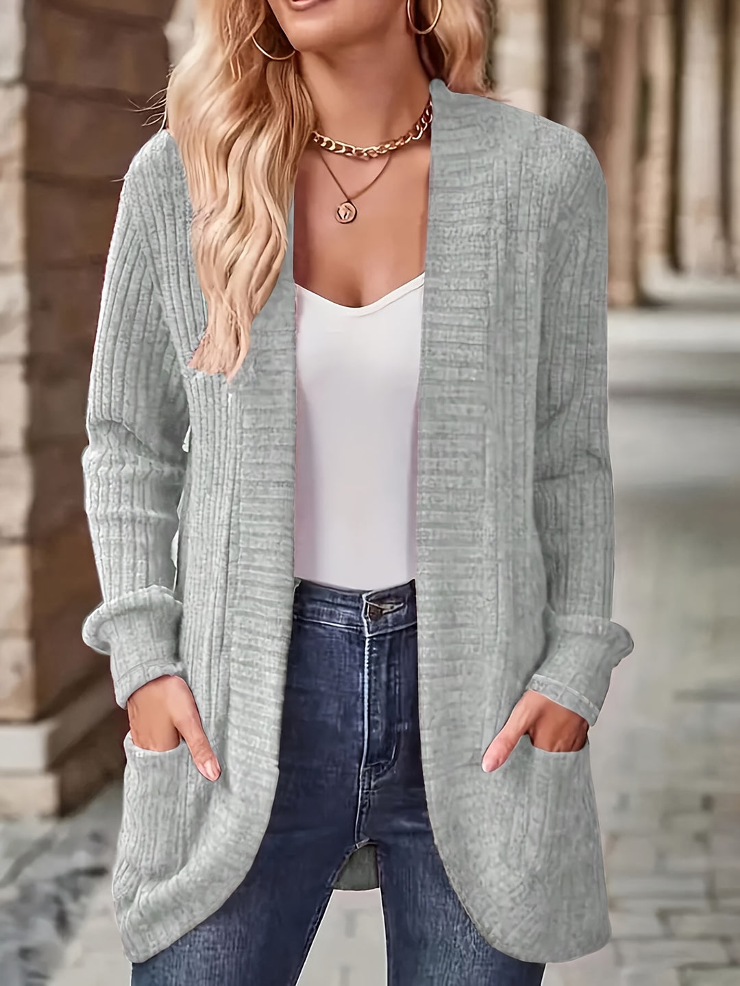 Marguerite | Open-Front Pocket Cardigan