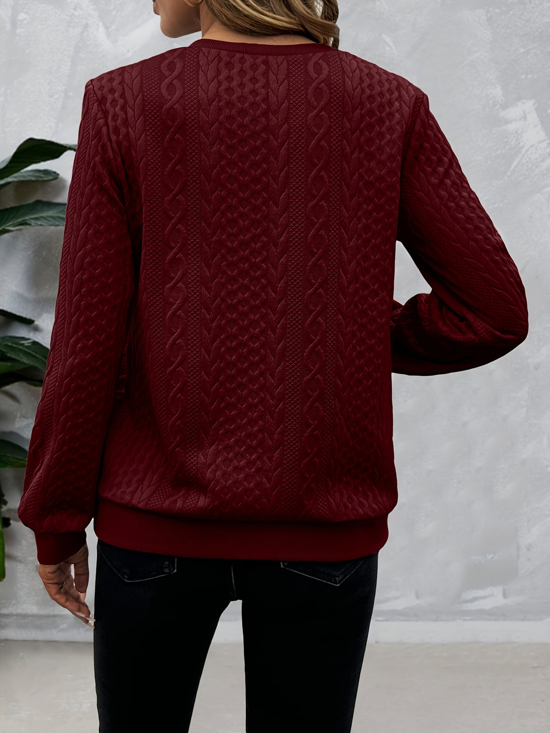 Corinne | Textured Half-Zip Sweatshirt