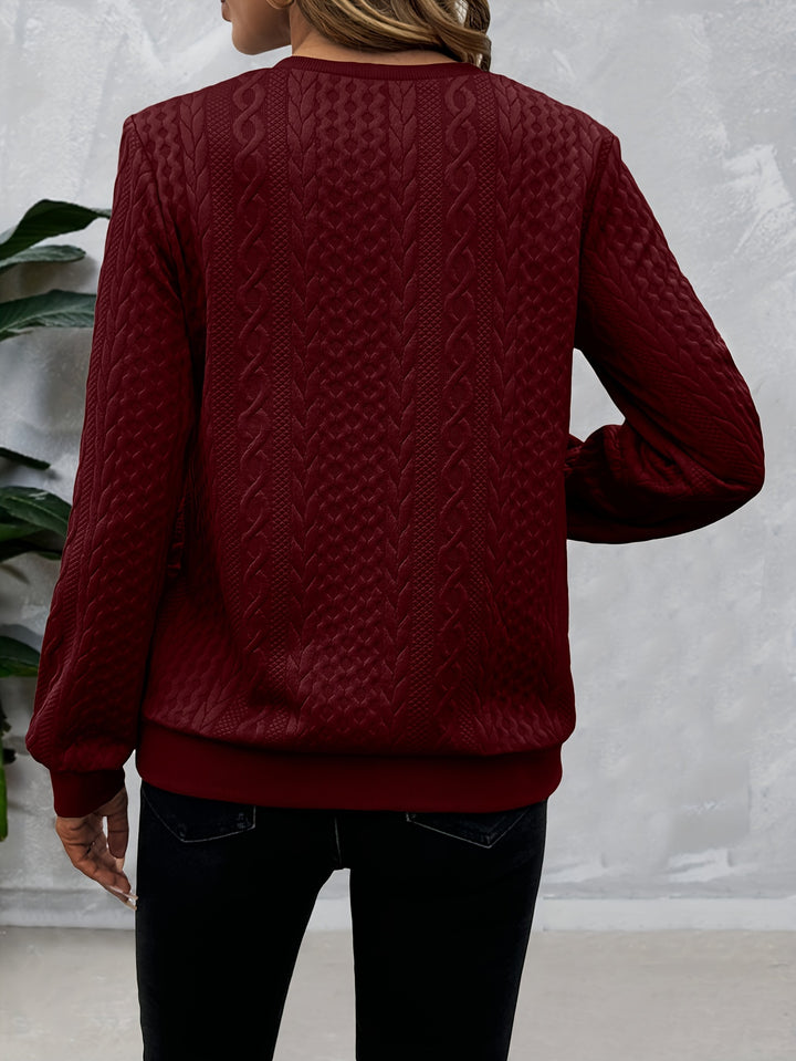 Corinne | Textured Half-Zip Sweatshirt