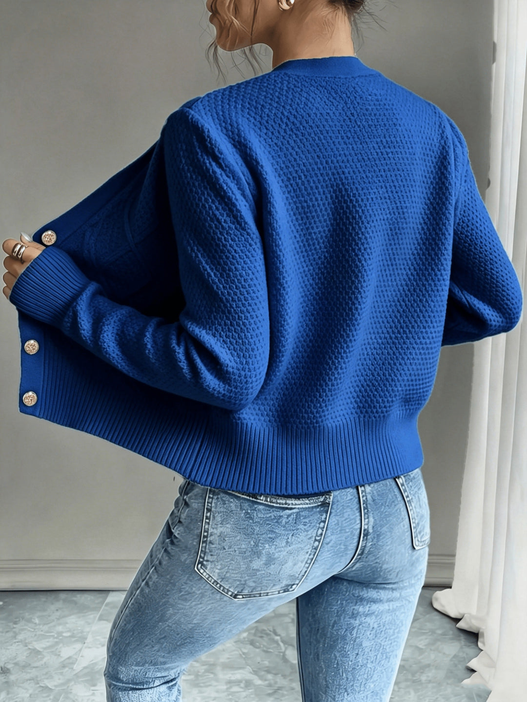 Eleanor | Cable-Knit Button-Front Cardigan