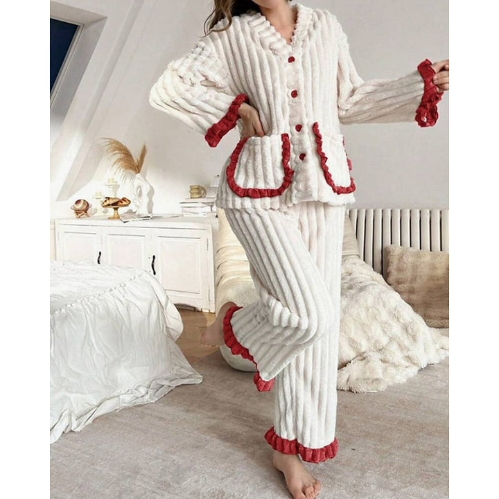 Adelina | Cozy Ruffle-Trim Two-Piece Set