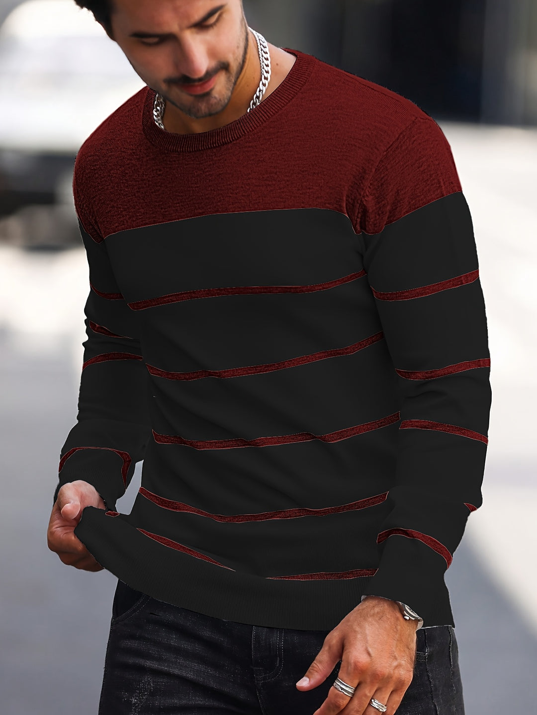 Harvey | Striped Crew Neck Sweater