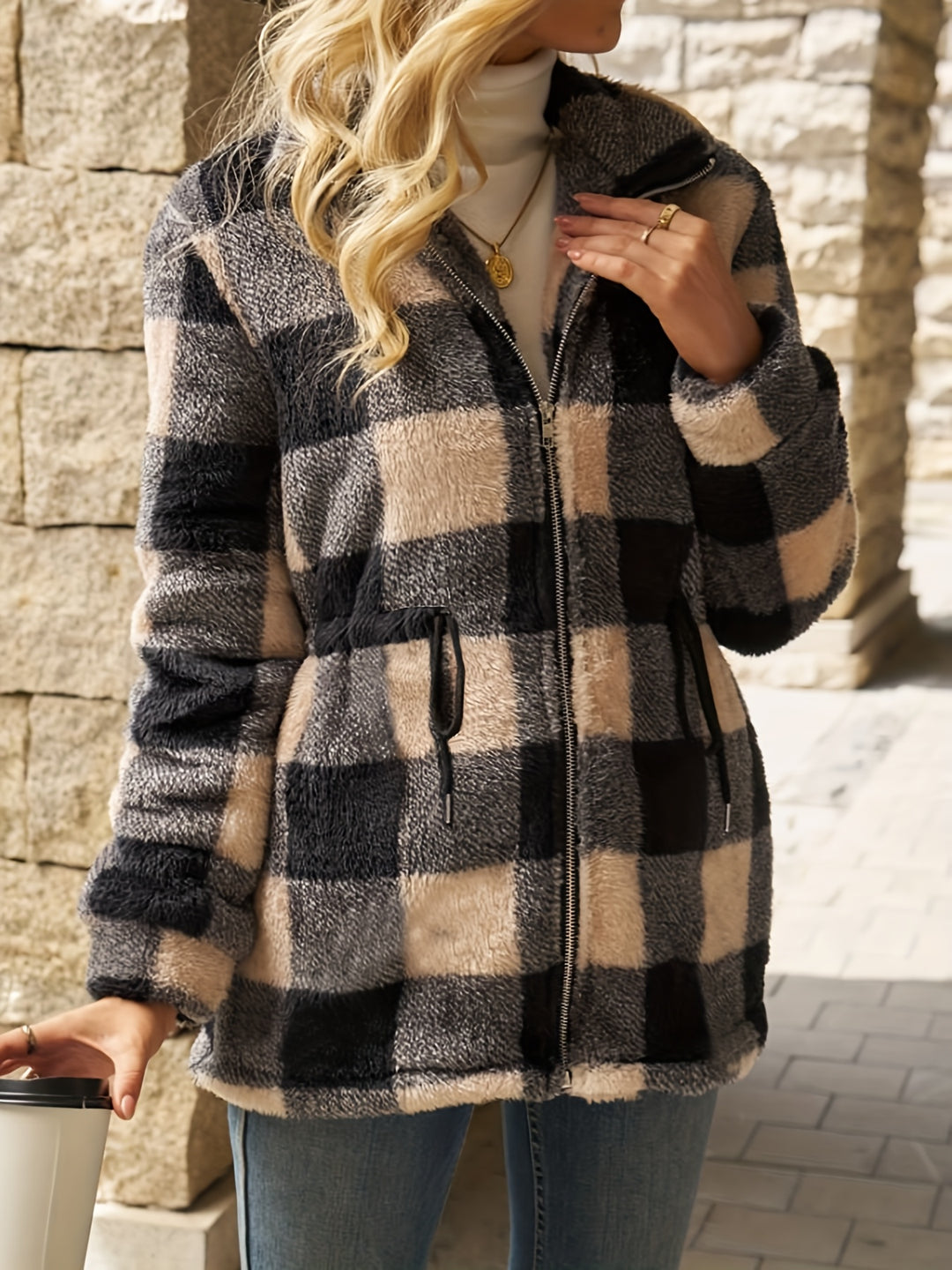Aubrey | Cozy Plaid Hooded Jacket