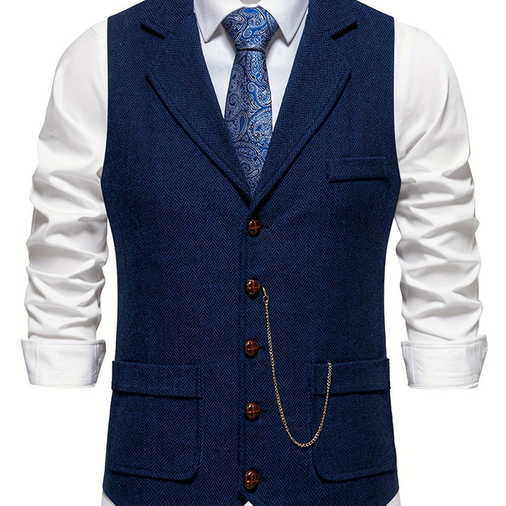 Edmund | Herringbone Single-Breasted Vest