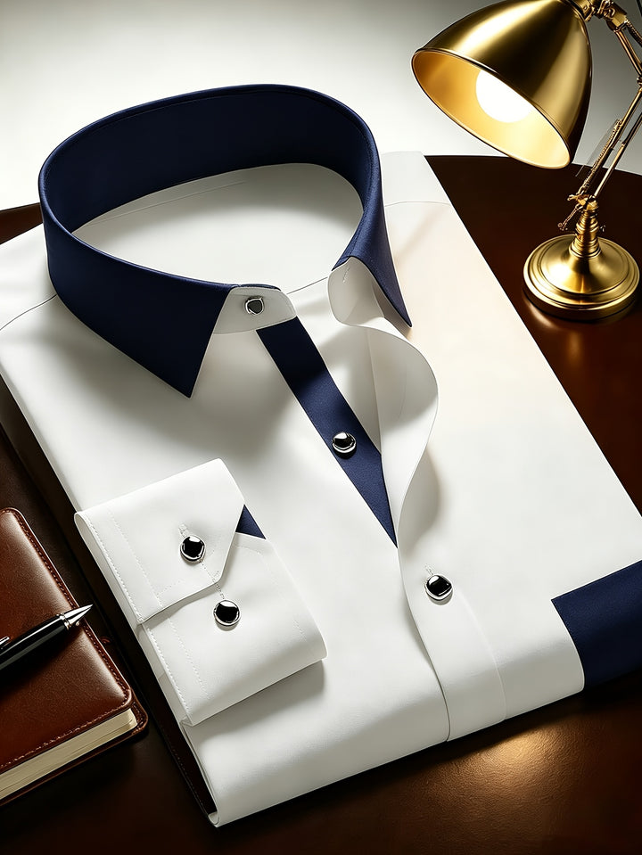 Whitfield | Men's Contrast Collar Long Sleeve Shirt