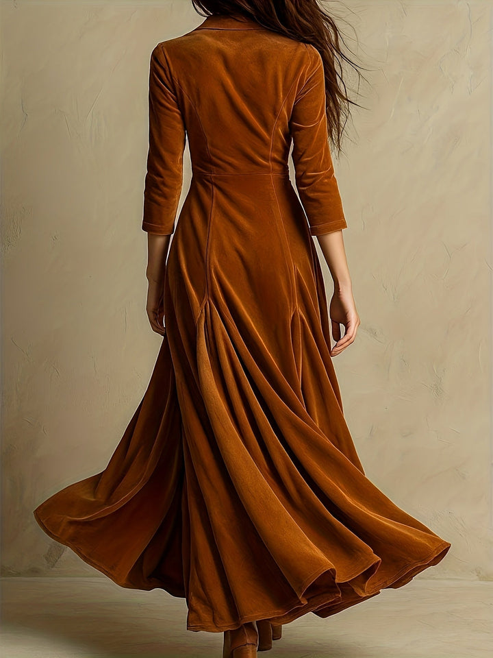 Amabel | Elegant Button-Front Collar Maxi Dress