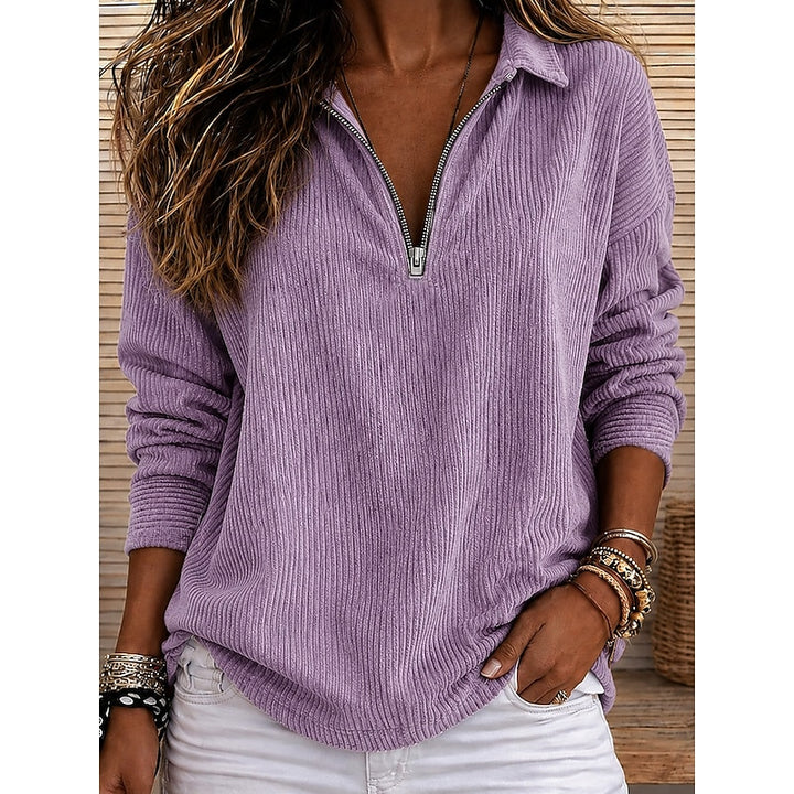 Vivian | Textured Half-Zip Top