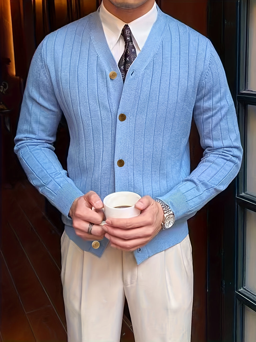 Oliver | Ribbed Button-Up Cardigan