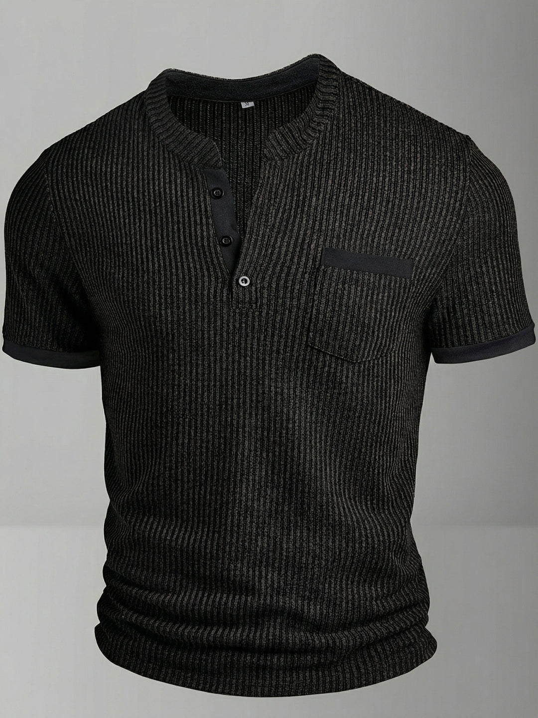 Barry | Men's Textured Knit Short Sleeve Henley