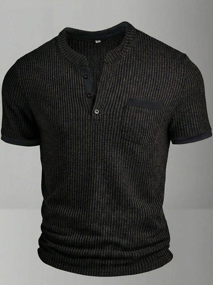 Barry | Men's Textured Knit Short Sleeve Henley