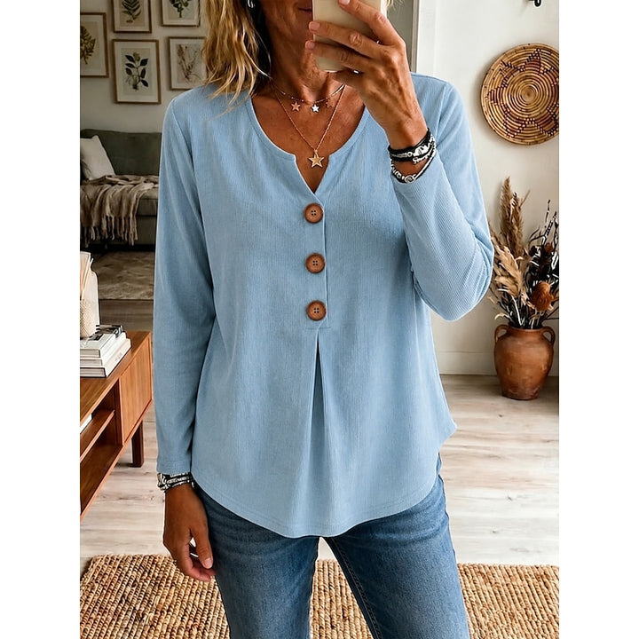 Clara | Button-Front V-Neck Shirt
