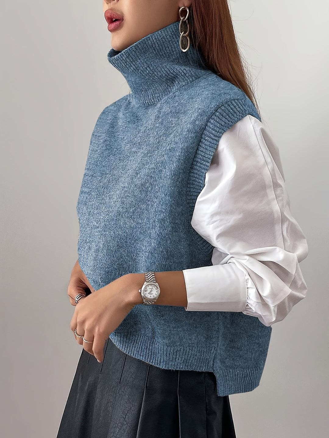 Elspeth | Elegant High-Neck Sweater Vest