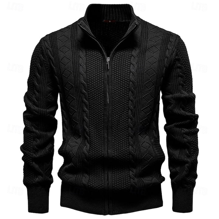 Spencer | Textured Zip-Up Cardigan