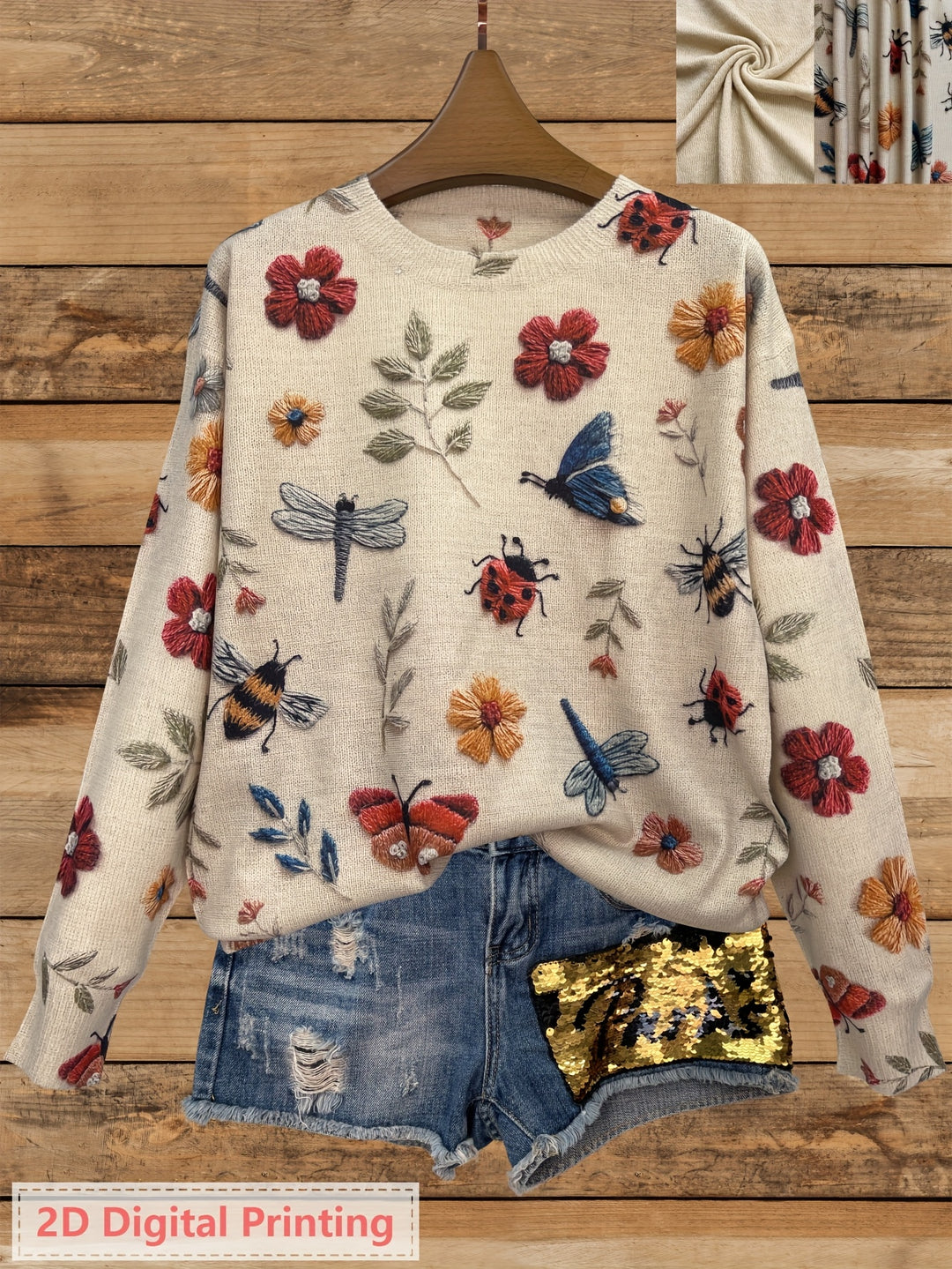 Coraline | Botanical Embroidered Sweater