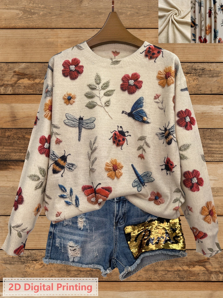 Coraline | Botanical Embroidered Sweater