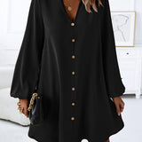 Eleanora | Relaxed Button-Front Shirt Dress