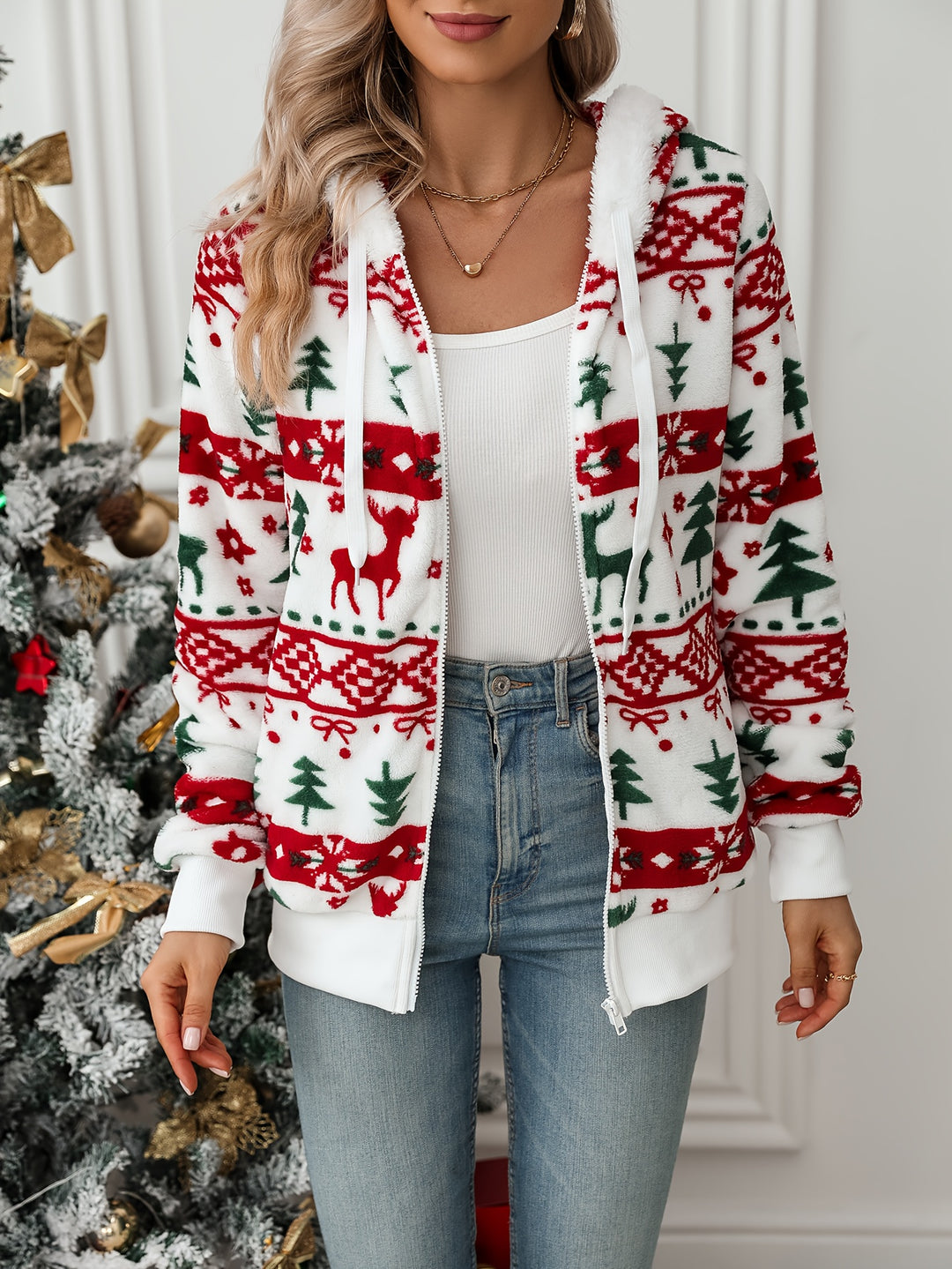 Holly | Cozy Christmas Zip Hoodie