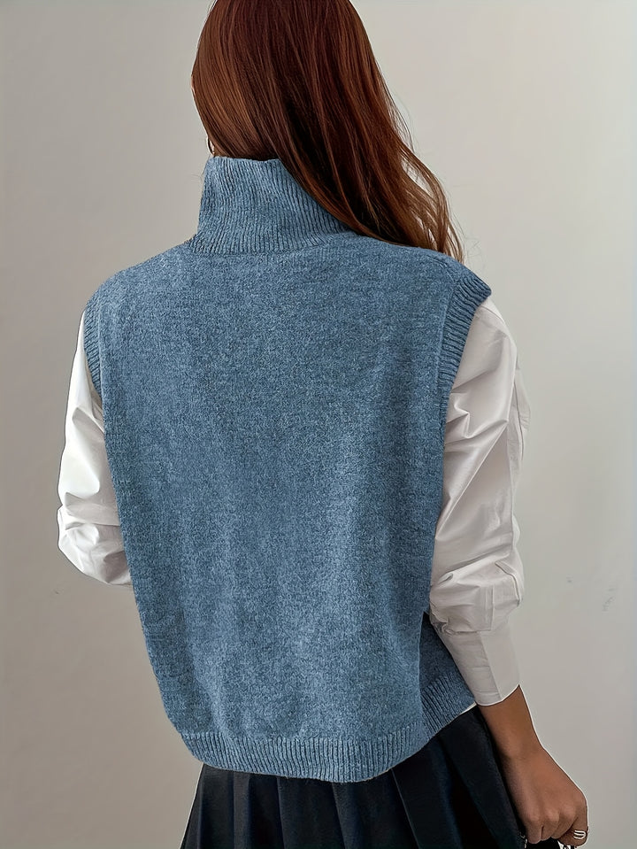 Elspeth | Elegant High-Neck Sweater Vest
