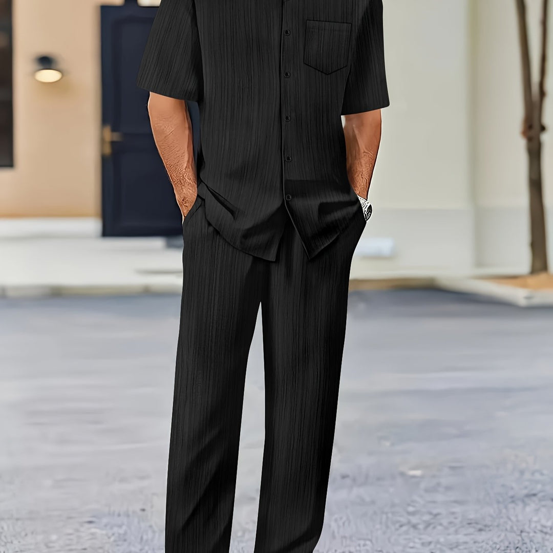 Landon | Men's Short Sleeve Shirt & Trousers Set