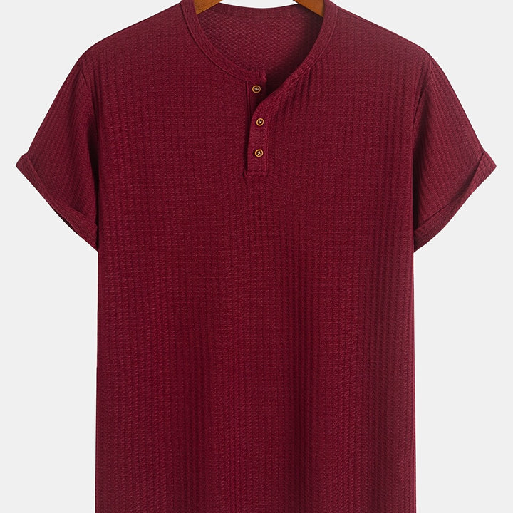 Augustus | Men's Ribbed Knit Henley T-Shirt