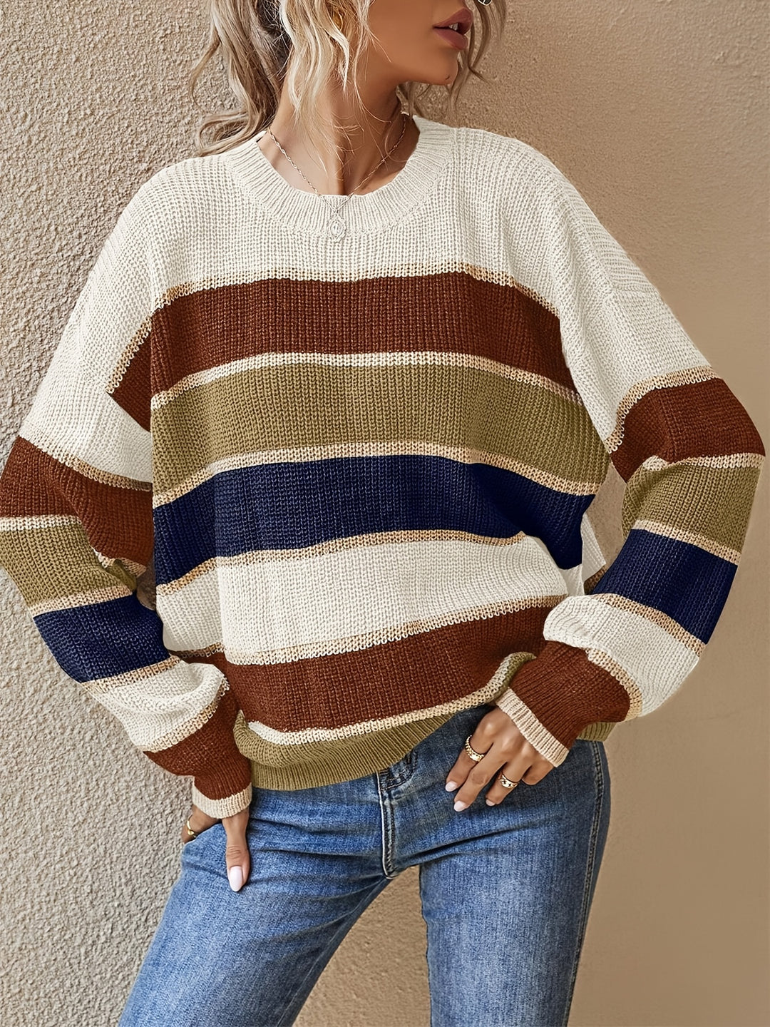 Rosalind | Color Block Striped Sweater