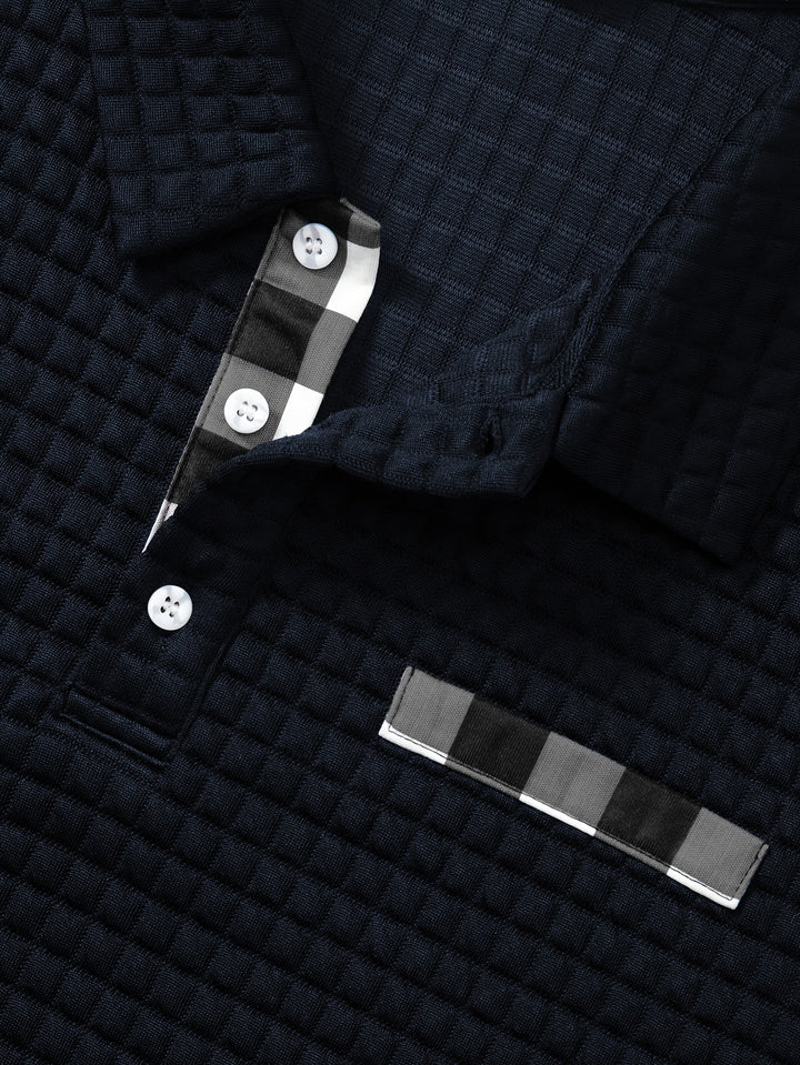 Hollis | Textured Long-Sleeve Polo Shirt