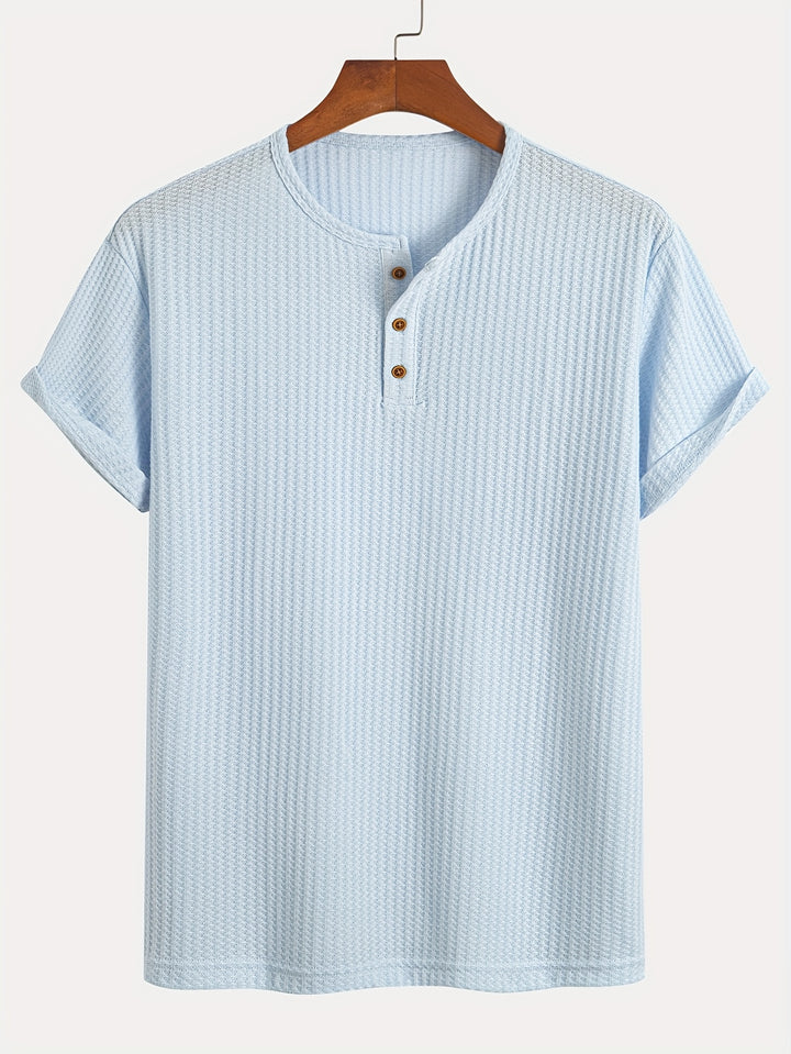 Augustus | Men's Ribbed Knit Henley T-Shirt