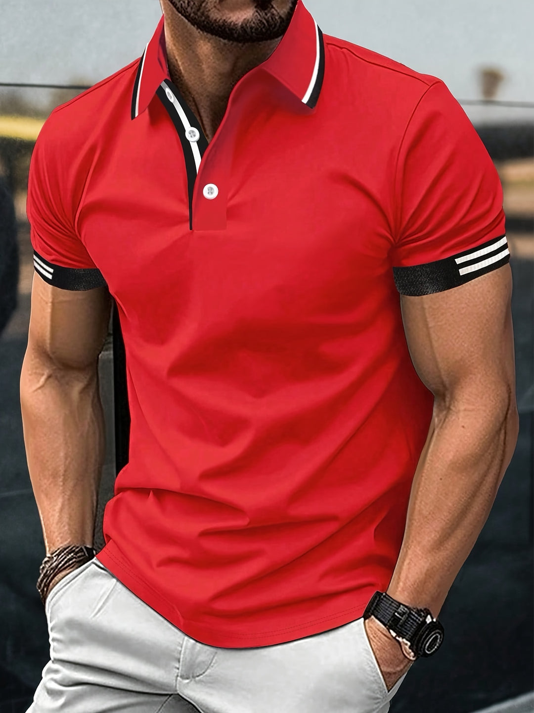 Shane | Men's Contrast Tipped Pique Polo Shirt