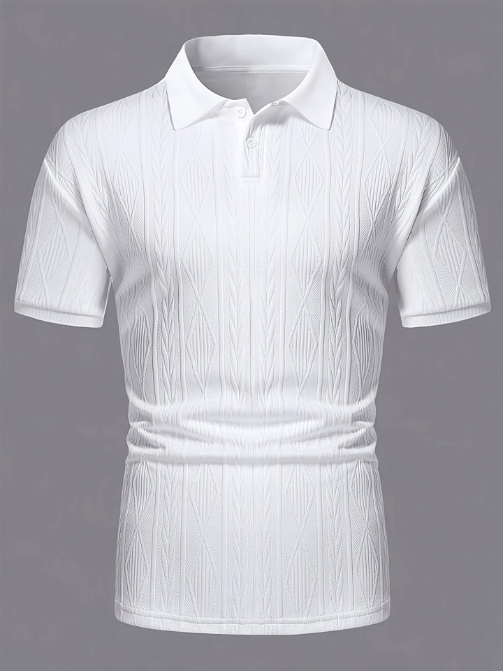 Liam | Men's Textured Knit Short Sleeve Polo