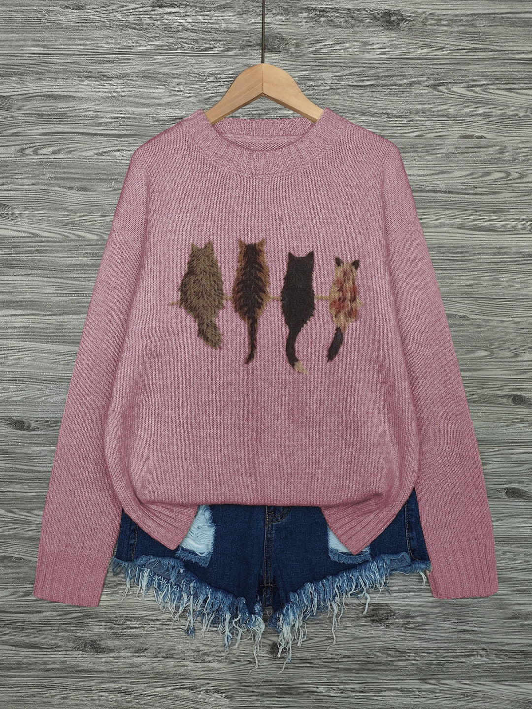 Lydia | Cozy Cat-Print Sweater