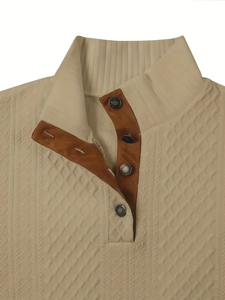 Hudson | Cable-Knit Button Henley Sweater