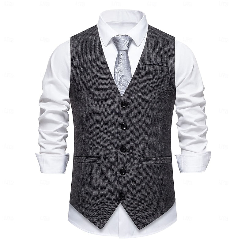 Arthur | Tailored Herringbone Waistcoat