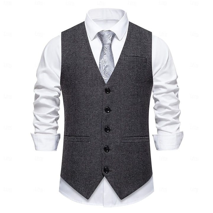 Arthur | Tailored Herringbone Waistcoat