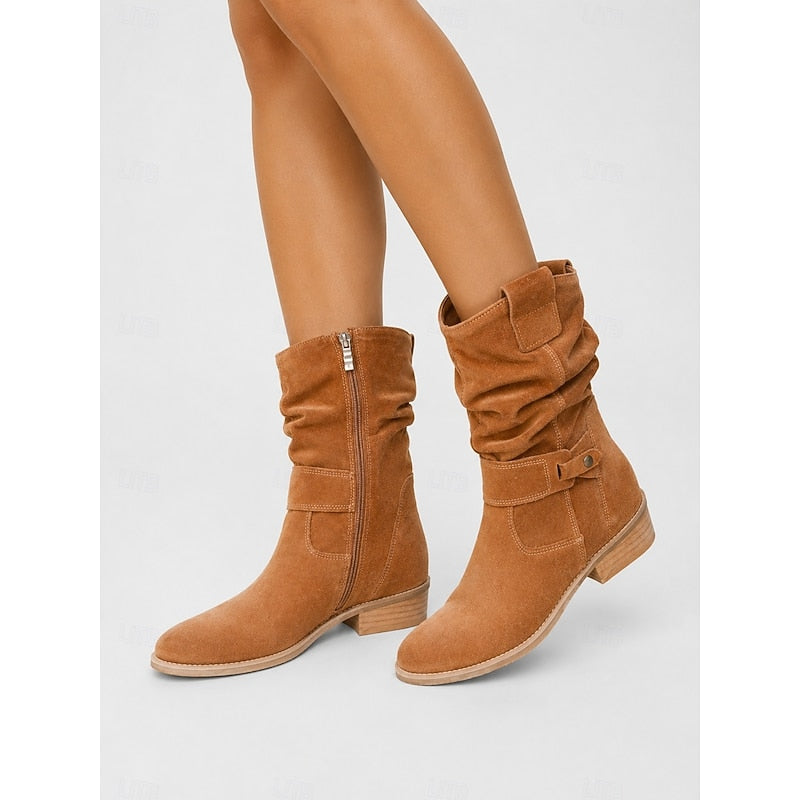 Pamela | Slouchy Buckle Ankle Boots