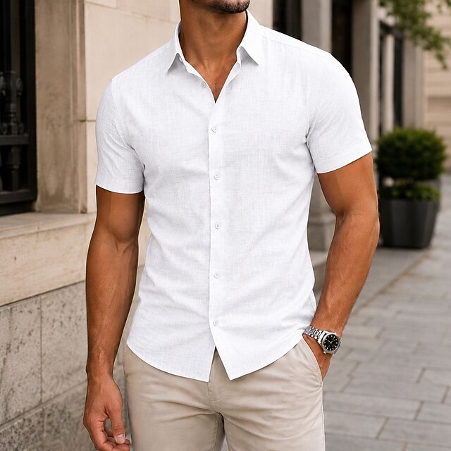 Raymond | Men's Textured Short Sleeve Dress Shirt