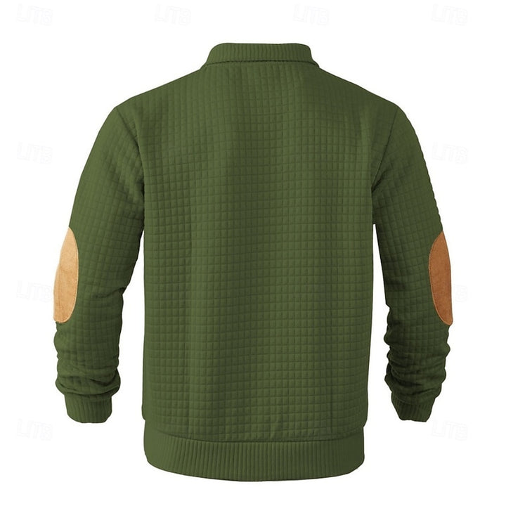 Bradley | Elbow-Patch Standing Collar Pullover