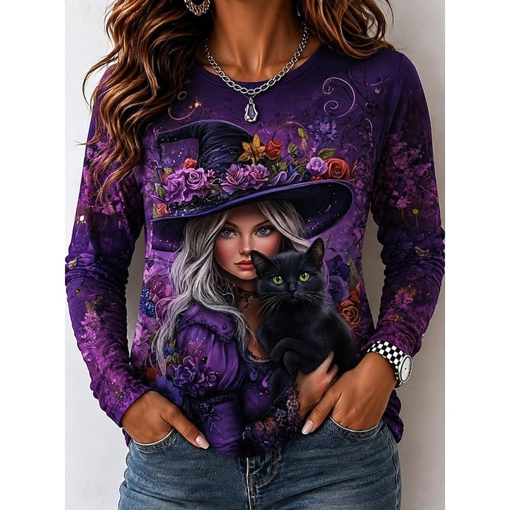 Hazel | Halloween Witch Silhouette Long Sleeve Top