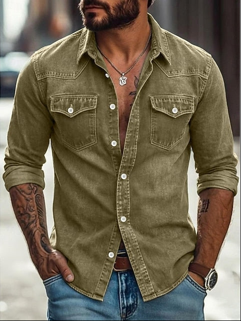 Harrison | Men's Dyed Western Long Sleeve Shirt
