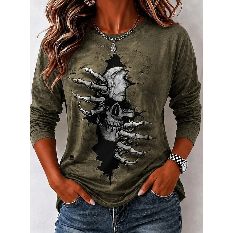 Etta | Halloween Skull Long Sleeve Top