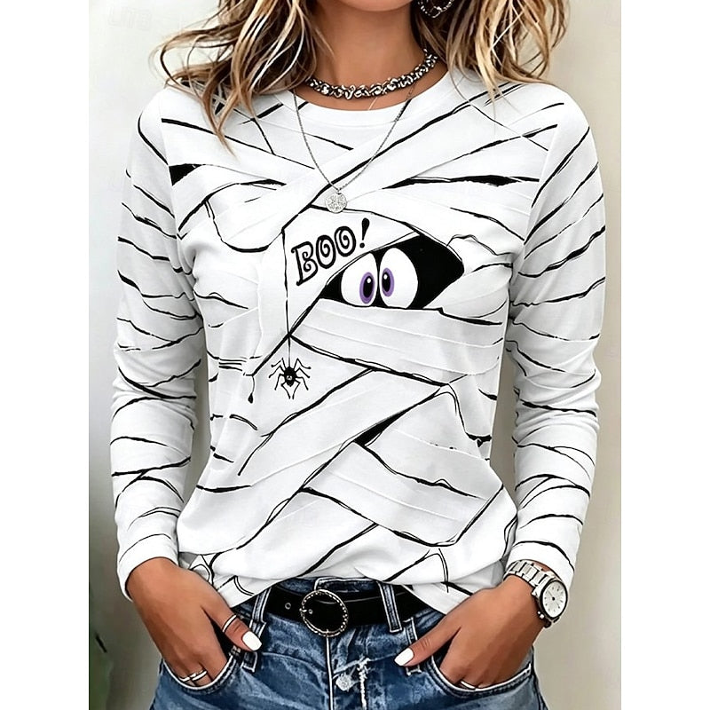 Georgia | Halloween Playful Graphic Long Sleeve Top